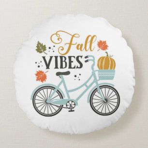 Fall Vibes by Bicycle Rundes Kissen