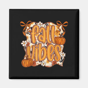 Fall Vibes Coquette Bow Pumpkin Erntedank Autum Magnet