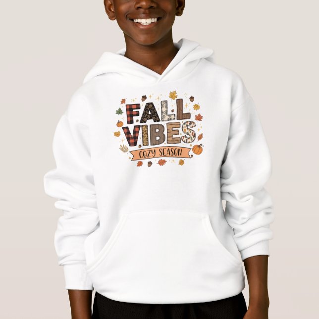Fall Vibes Cozy Season Graphic Hoodie (Vorderseite)