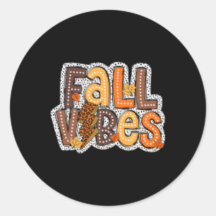 Fall Vibes Dalmatiner Dots Herbstpumpen Thanksgi Runder Aufkleber