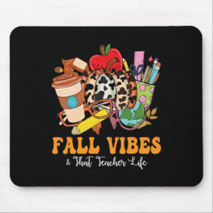 Fall Vibes, dass Lehrer Life Leopard Pumpkin Fall Mousepad