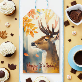 Fall vibes Deer - Geburtstag Geschenkanhänger