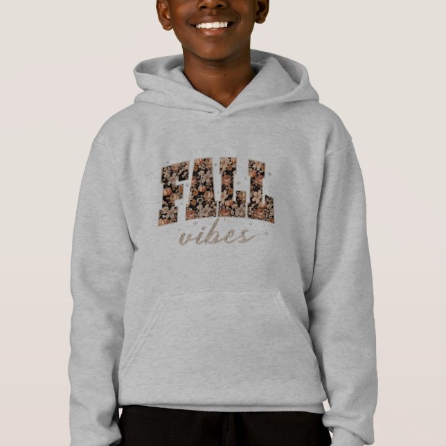 Fall Vibes floral Design Hoodie (Vorderseite)