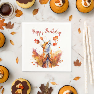 Fall vibes Fox - Geburtstag Serviette