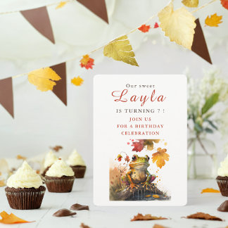 Fall vibes Frog - Einladungskarte zum Geburtstag Einladung