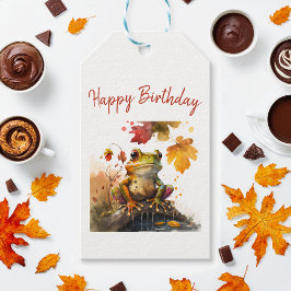 Fall vibes Frog - Geburtstag Geschenkanhänger