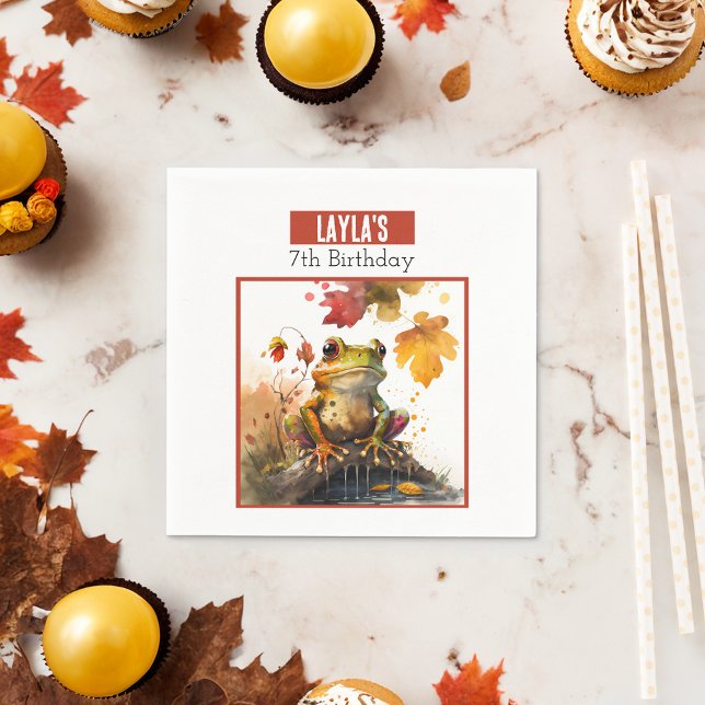 Fall vibes Frog - Geburtstag Serviette (Von Creator hochgeladen)