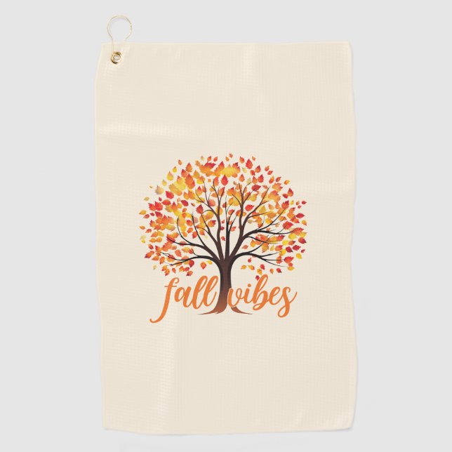 Fall Vibes - Gemütlicher Fall Tree Golfhandtuch (Vorderseite)