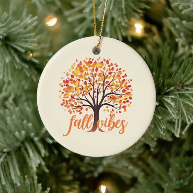 Fall Vibes - Gemütlicher Fall Tree Keramik Ornament (Baum)