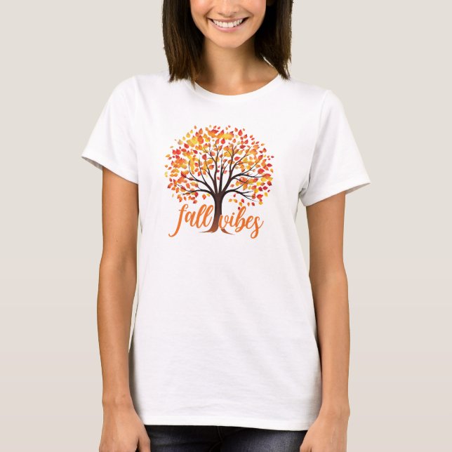 Fall Vibes - Gemütlicher Fall Tree T-Shirt (Vorderseite)