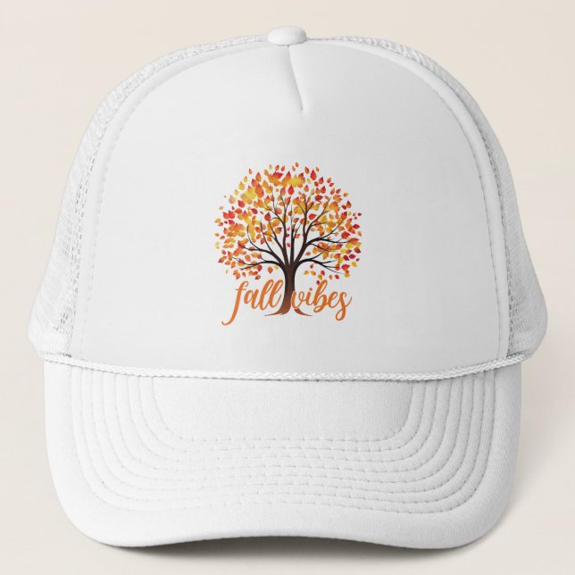 Fall Vibes - Gemütlicher Fall Tree Truckerkappe (Vorderseite)