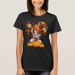 Fall Vibes Gnome Pumpkin Herz Hallo Herbst Vibes T-Shirt