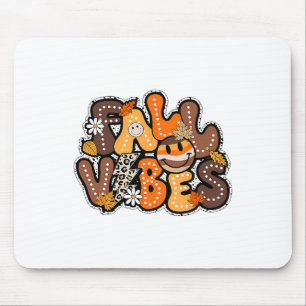 Fall Vibes Hello Fall Groovy Herbst Vintag Dank Mousepad