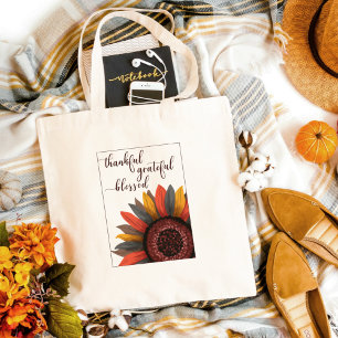 Fall Vibes Herbstboho Sonnenblume Dankend Tote Tas Tragetasche