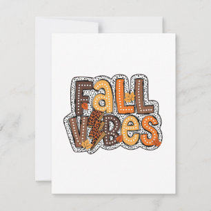 Fall Vibes Herbstlaubs Pumpkin Gewürz Erntedank Mitteilungskarte