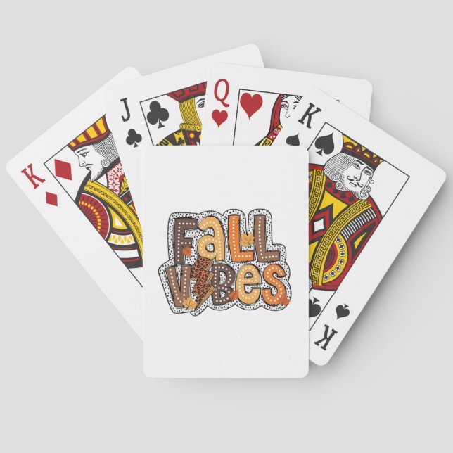 Fall Vibes Herbstlaubs Pumpkin Gewürz Erntedank Spielkarten (Rückseite)