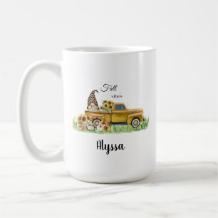 Fall Vibes Leopard Gnome Gelbe Lieferwagen Kaffeetasse