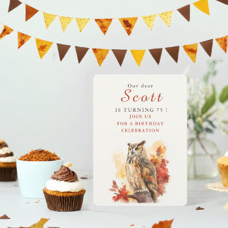 Fall vibes Owl - Einladungskarte für den Geburtsta Einladung