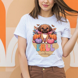 Fall Vibes Puggle Dog Pumpkin Patch T-Shirt