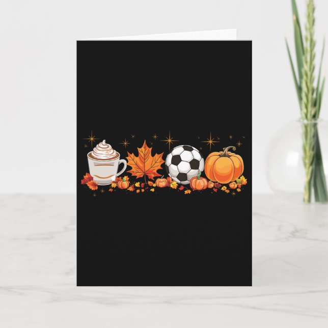 Fall Vibes Pumpkin Gewürz Fußball Halloween L Herb Karte (Vorderseite)