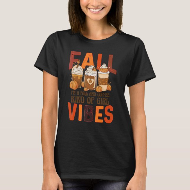 Fall Vibes Retro Pumpkin Spice Autumn Coffee  Than T-Shirt (Vorderseite)