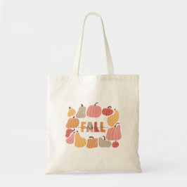 Fall Vibes Retro Pumpkins farbenfroher Herbst Tragetasche