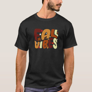 Fall Vibes Retro Thankful Vibes Herbst Groovy als T-Shirt