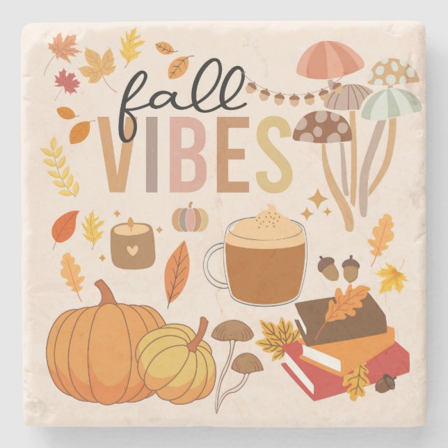 Fall Vibes Steinuntersetzer (Vorderseite)