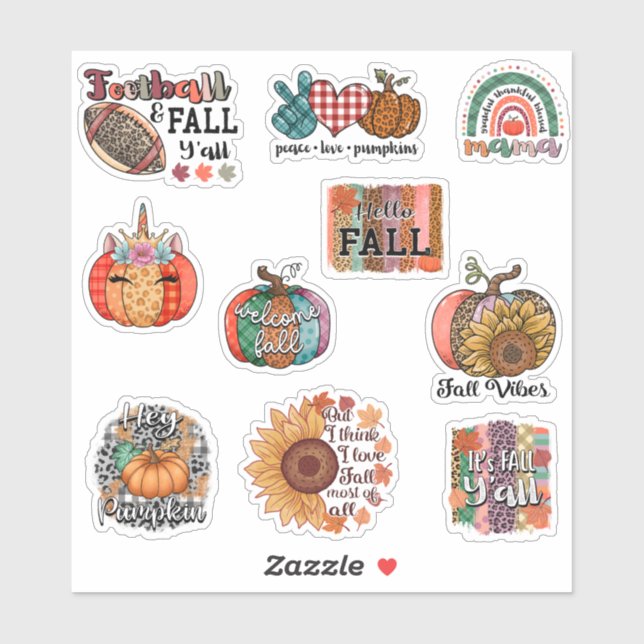 Fall Vibes Stickers Pack Aufkleber (Blatt)