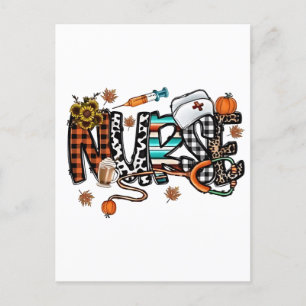 Fall Vibes that Nurlife Nurse Fall Saison Autum Ankündigungspostkarte