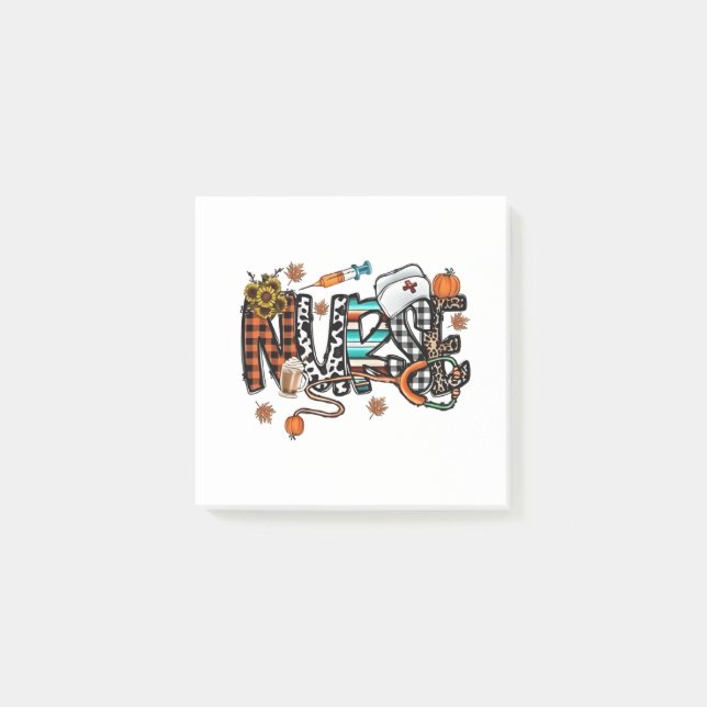 Fall Vibes that Nurlife Nurse Fall Saison Autum Post-it Klebezettel (Vorderseite)