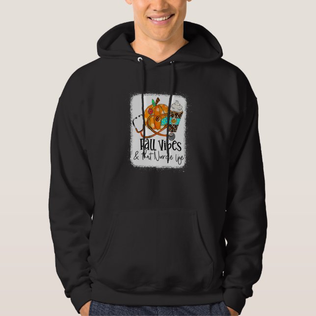 Fall Vibes & That Nurse Life School Nurse Fall Aut Hoodie (Vorderseite)