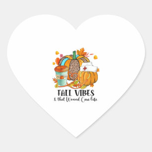 Fall Vibes & The Wundcare Life Herbst Lover Herz-Aufkleber