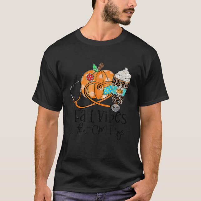 Fall Vibes und CMT Life Pumpkin Leopard Thanksgivi T-Shirt (Vorderseite)