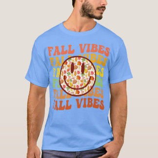 Fall Vibes Vintag Fall Saison Retro Leopard Autum T-Shirt