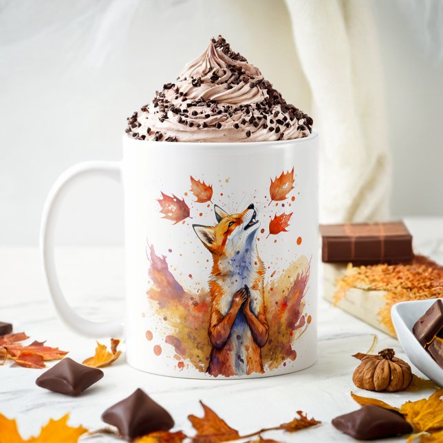Fall Vibes Watercolor Fox - Kaffeetasse (Von Creator hochgeladen)
