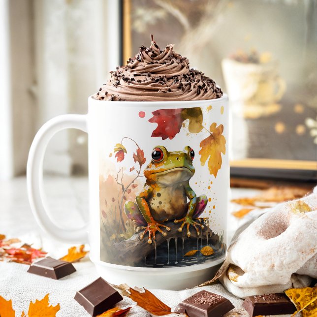 Fall Vibes Watercolor Frosch - Kaffeetasse (Von Creator hochgeladen)
