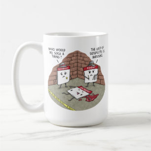 Fall von der des Montages Cartoon-Kaffee-Tasse Kaffeetasse