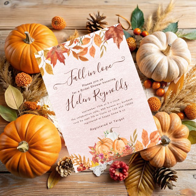 Fall von Liebe Boho Fall Pumpkin Brautparty Ankündigung (Von Creator hochgeladen)