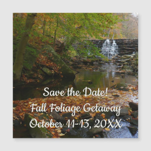 Fall Wasserfall und Bach Save the Date Magnetkarte