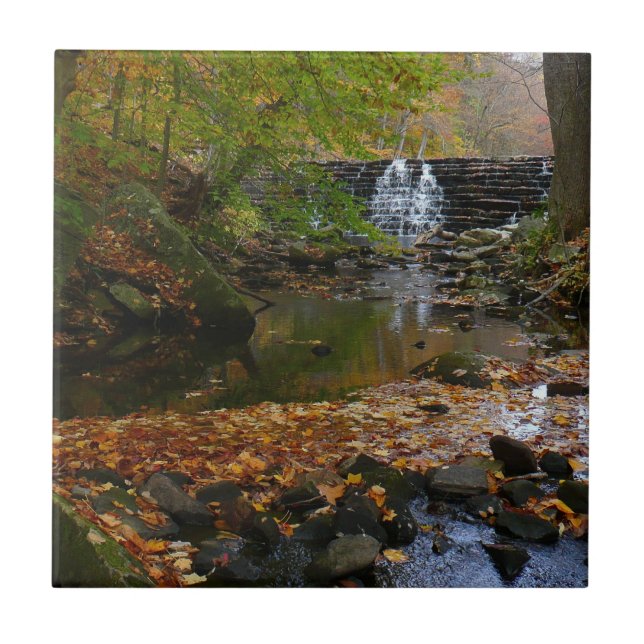 Fall Wasserfall und Creek Pennsylvania Natur Fliese (Vorderseite)