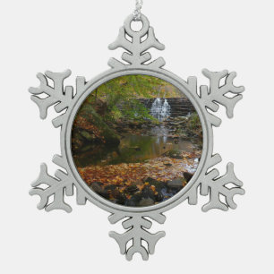 Fall Wasserfall und Creek Pennsylvania Natur Schneeflocken Zinn-Ornament