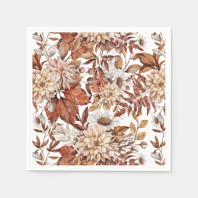 Fall Wasserfarbe Blumenbaby-Dusche Serviette (Vorderseite)