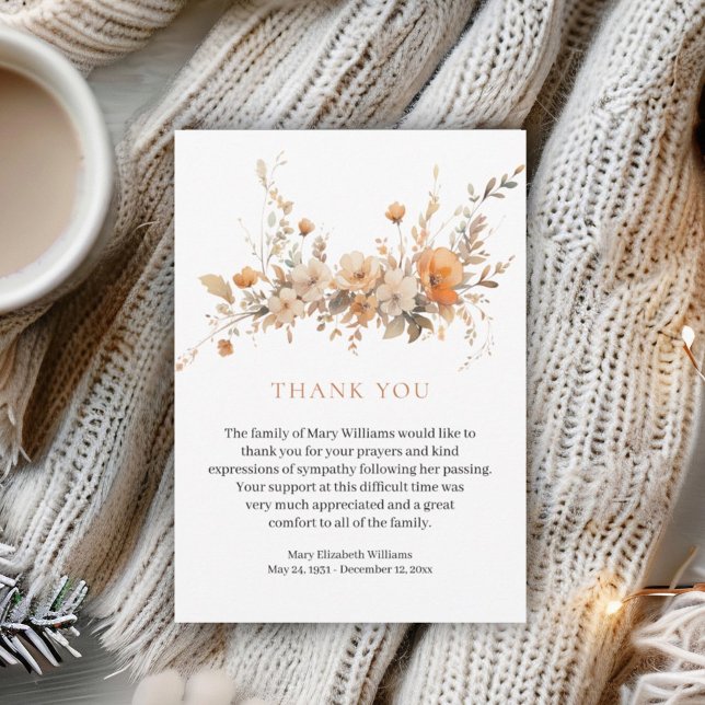 Fall Wasserfarbe Blumenbeerdigung Danke (Von Creator hochgeladen)