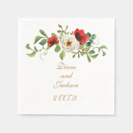 Fall Wasserfarbe Blüte Serviette