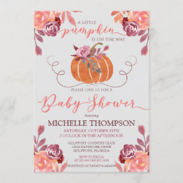 Fall Wasserfarbe Floral Pumpkin Baby Dusche Einladung