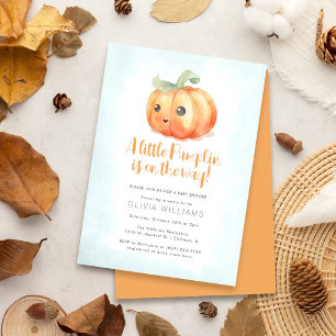 Fall Wasserfarbe Kleine Pumpkin Boy Babydusche Einladung