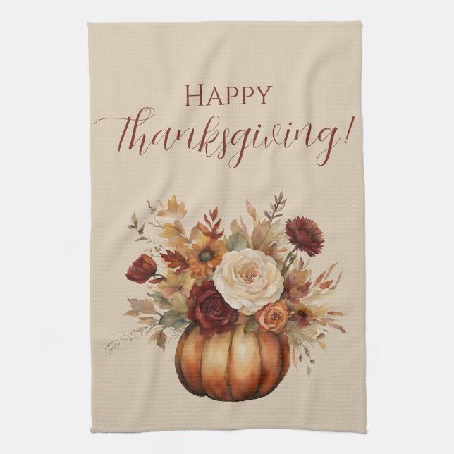 Fall Wasserfarbe Pumpen und Blume- Geschirrtuch (Vertikal)