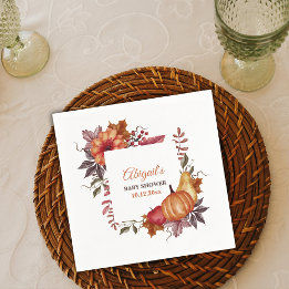 Fall Wasserfarbe Pumpkin Floral Baby Dusche Serviette