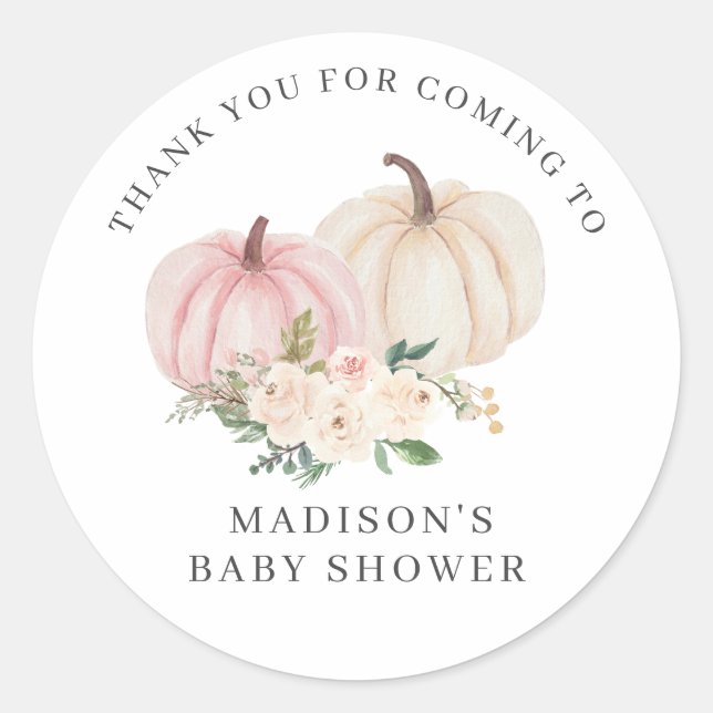 Fall Wasserfarbe Pumpkin Runde Sticker (Vorderseite)